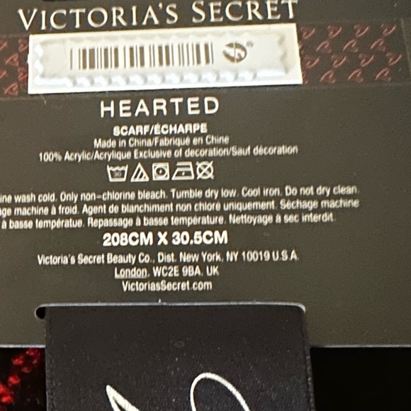 Victoria's Secret Winter Angel Collection Scarf Black Hearted One Size New - Picture 7 of 10